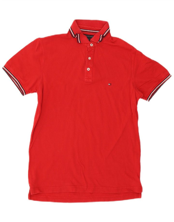 Polo slim fit da uomo Tommy Hilfiger rosso medio