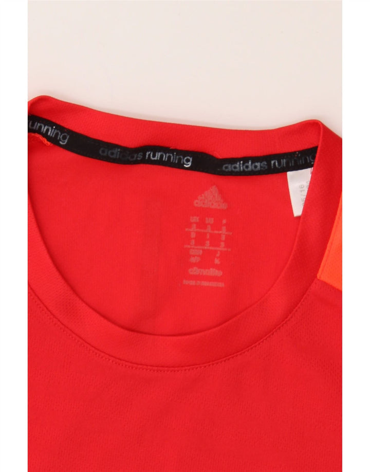 ADIDAS Mens Climalite T-Shirt Top Small Red Colourblock Polyester Vintage Adidas and Second-Hand Adidas from Messina Hembry 