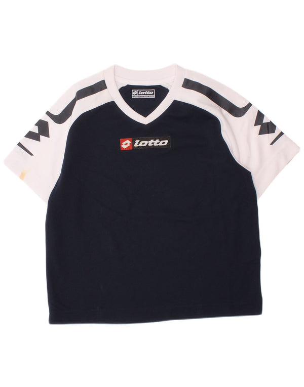 T-shirt grafica per ragazzi LOTTO Top 5-6 anni 2XS Blu navy Colourblock