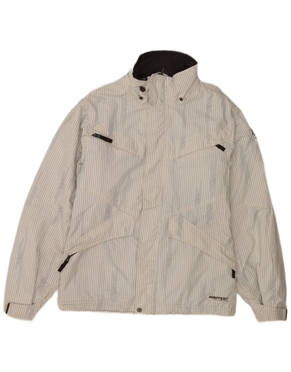 Giacca da sci da uomo Protest UK 36 Small Poliestere a righe bianche
