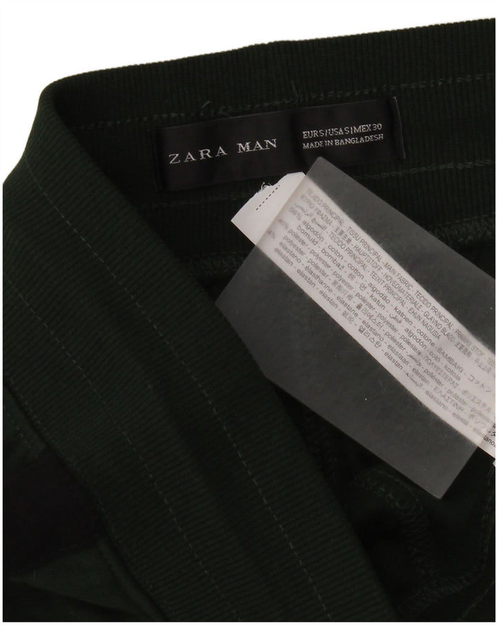 Pantaloni da tuta da uomo Zara Small in cotone color block verde