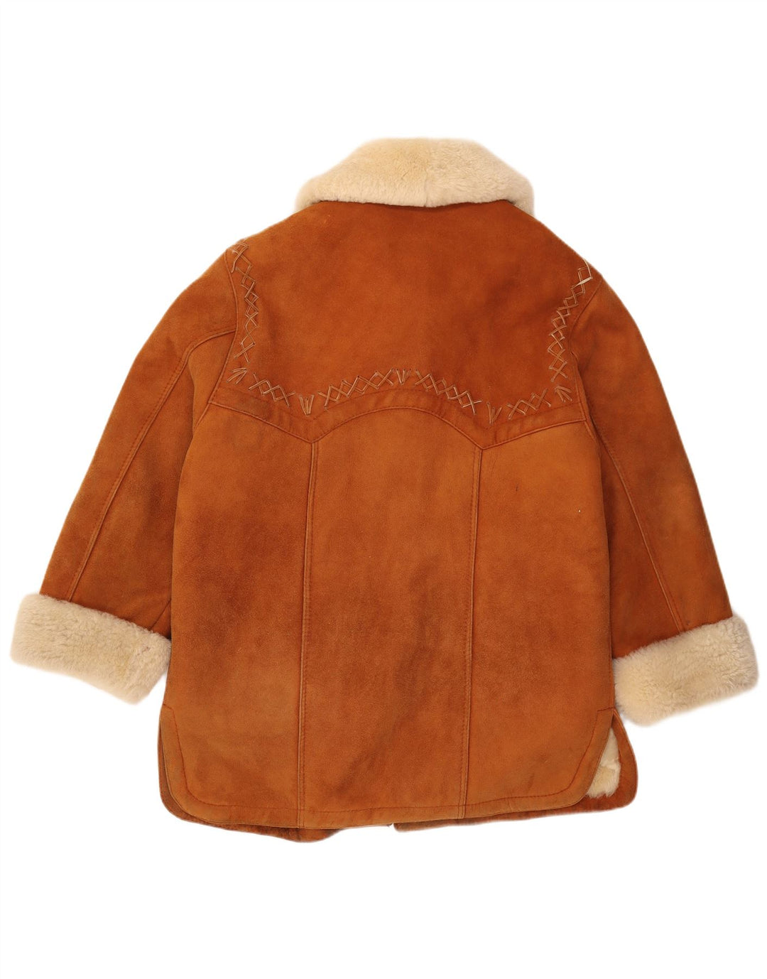 Cappotto oversize in shearling vintage da donna UK 18 XL Marrone