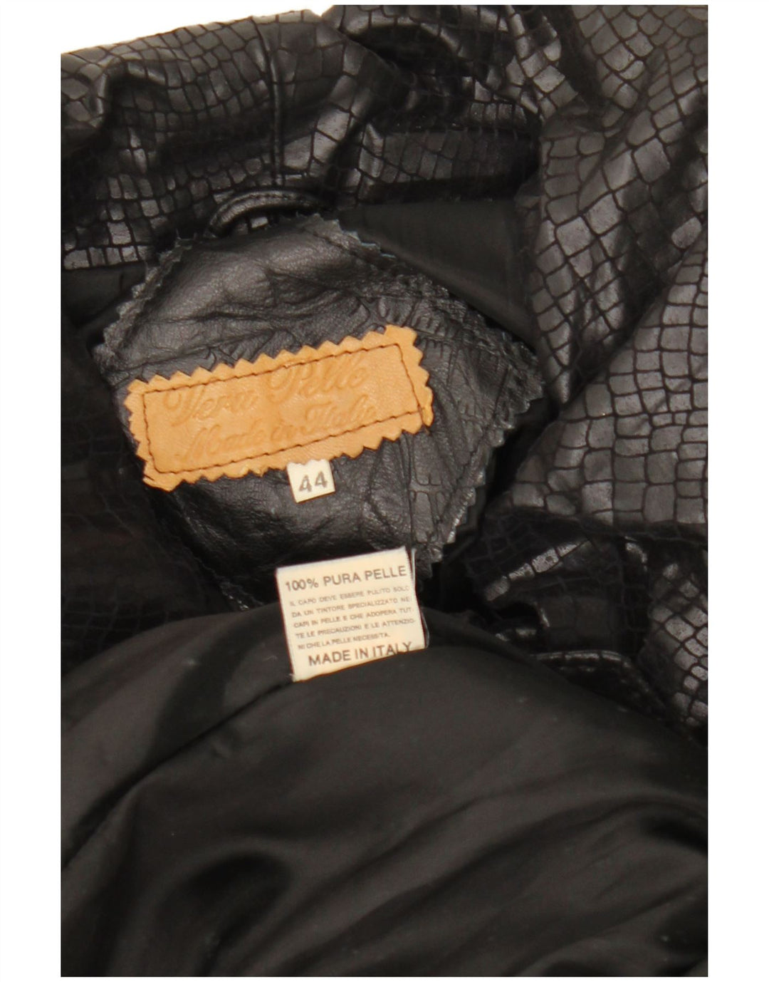 Cappotto in Pelle da Donna VINTAGE IT 44 Medio in Pelle Nera