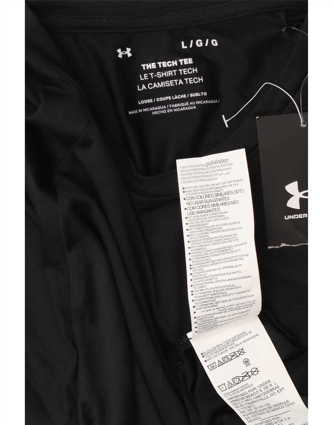 T-shirt da uomo Under Armour Top grande in poliestere nero