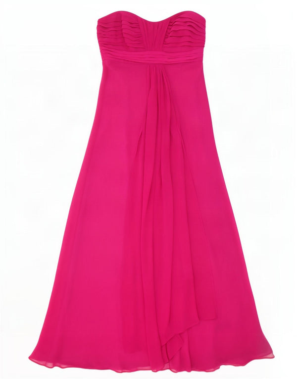 Abito maxi senza spalline da donna Debut UK 12 Poliestere bordeaux medio
