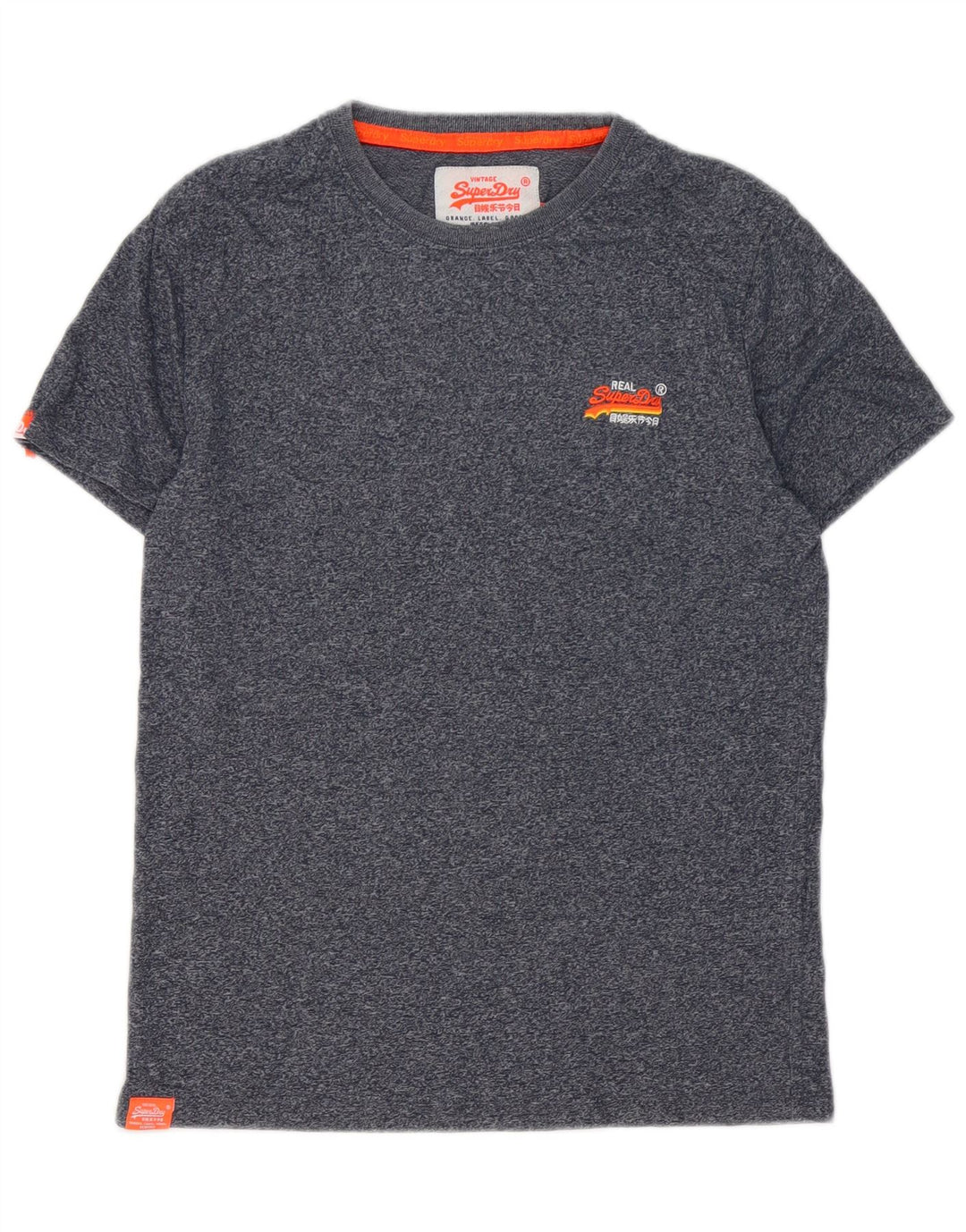 T-shirt da uomo Superdry Top Small in cotone screziato blu navy