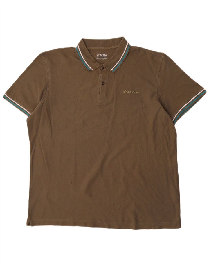Polo da uomo Lotto XL in cotone kaki