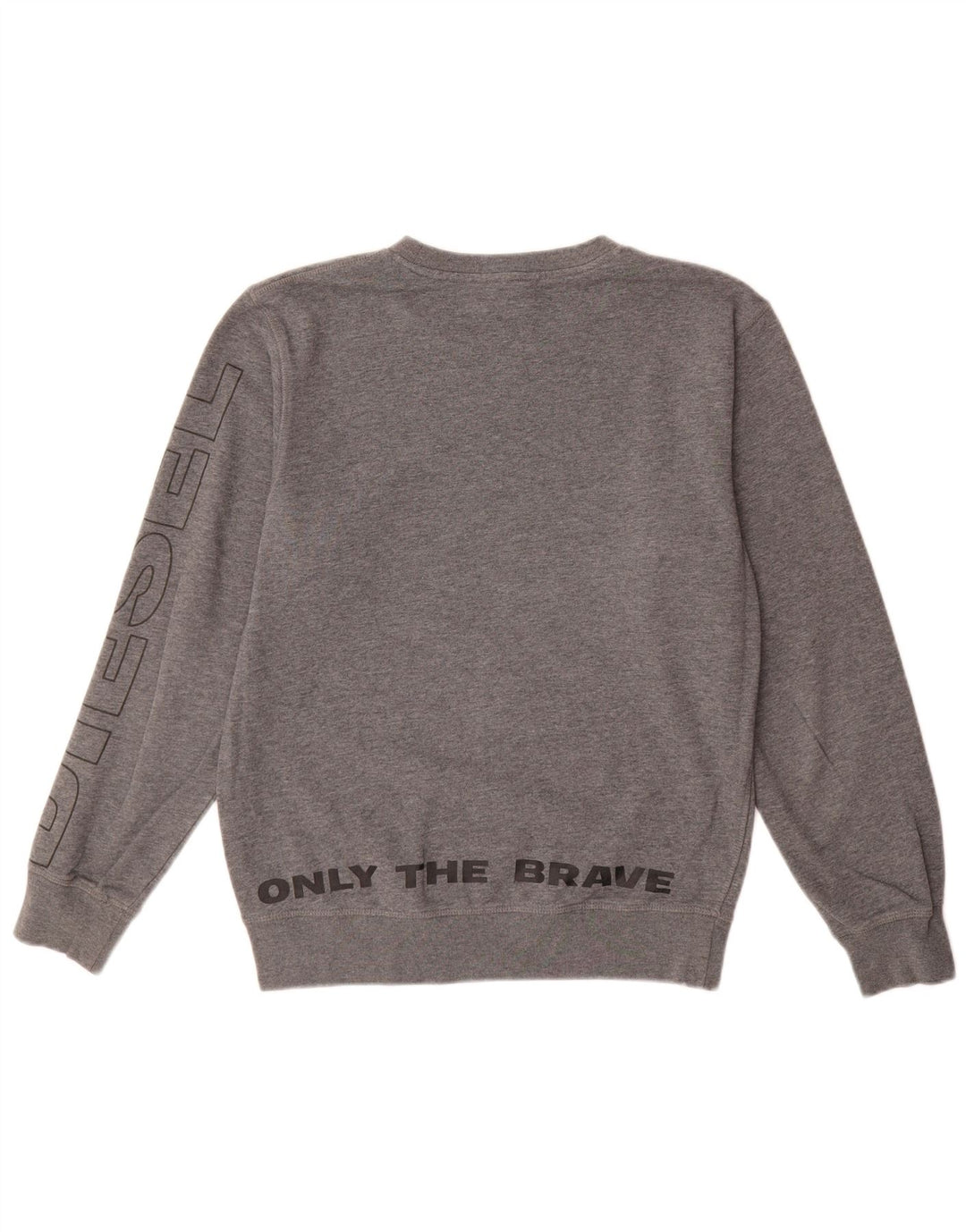 Diesel Felpa con grafica da uomo Maglione piccolo in cotone grigio