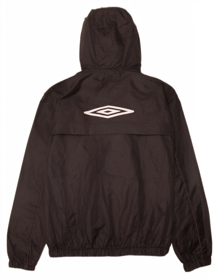 Giacca antipioggia con cappuccio da bambino Umbro 11-12 anni grande in poliestere nero