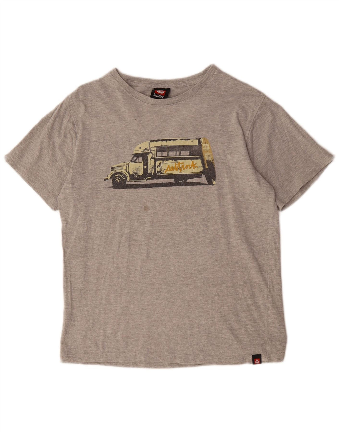 T-shirt grafica da uomo Saltrock Top in cotone chiazzato grigio piccolo