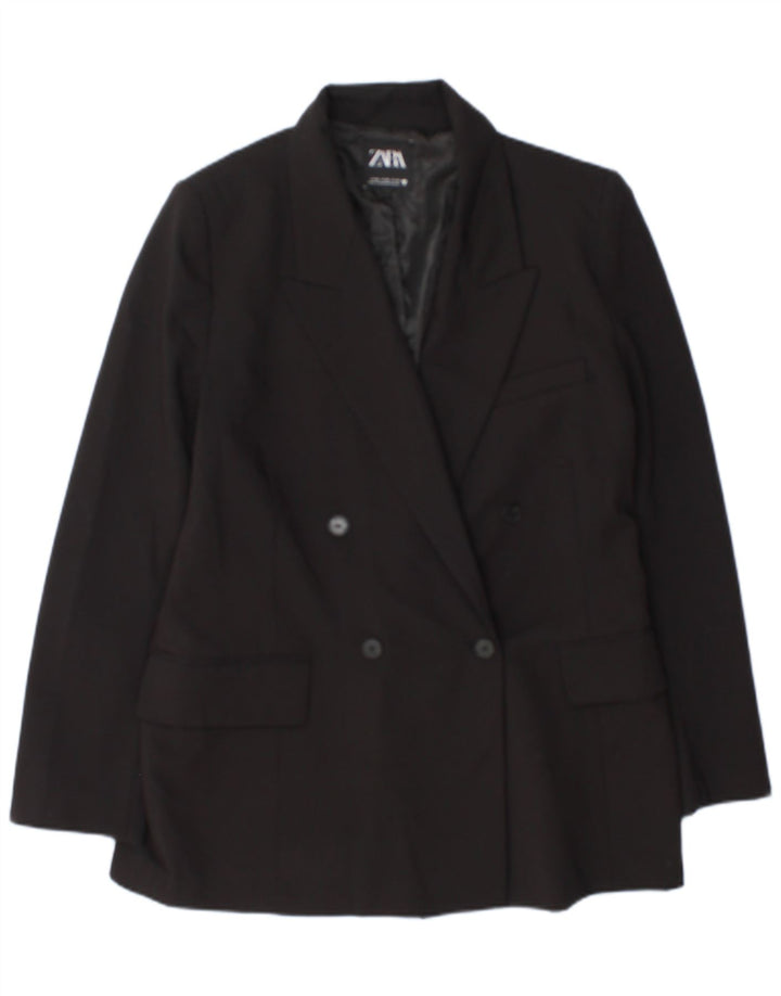 Giacca blazer doppiopetto da donna Zara UK 18 XL poliestere nero