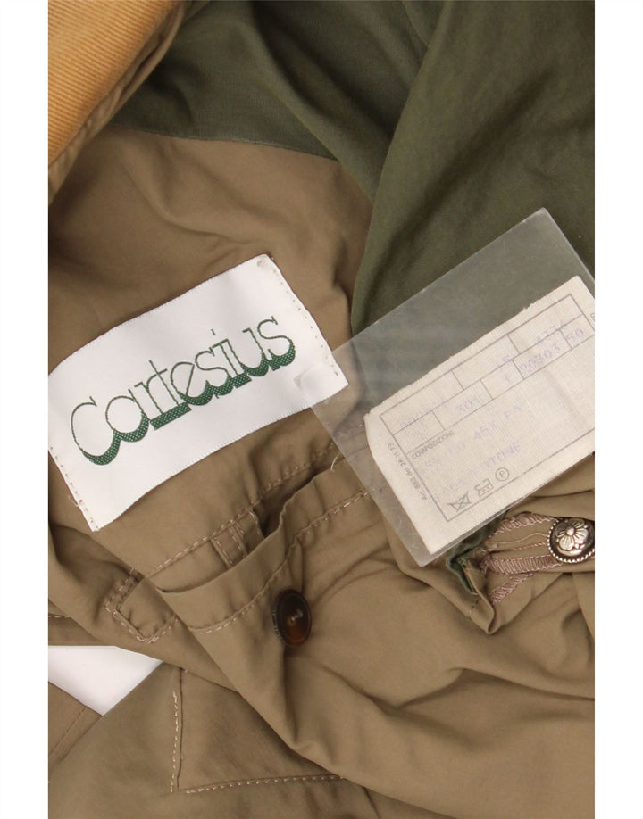 Soprabito vintage da uomo IT 50 grande in cotone kaki
