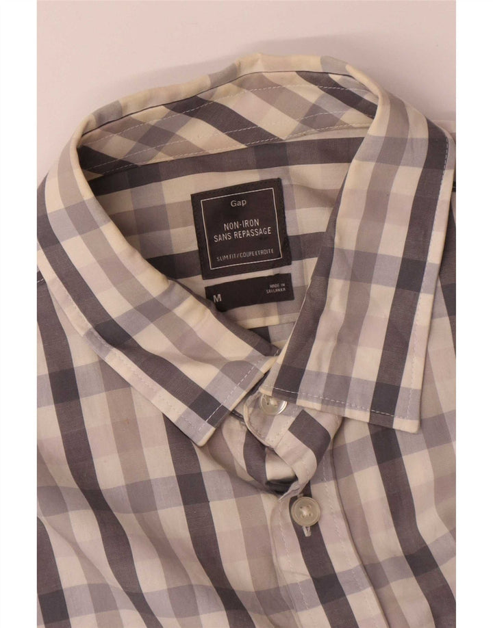 Camicia Gap da uomo slim fit in cotone a quadri grigio medio