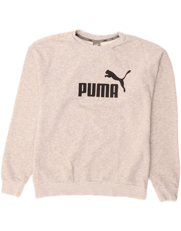 Felpa grafica da donna Puma Jumper UK 12 Cotone chiazzato grigio medio