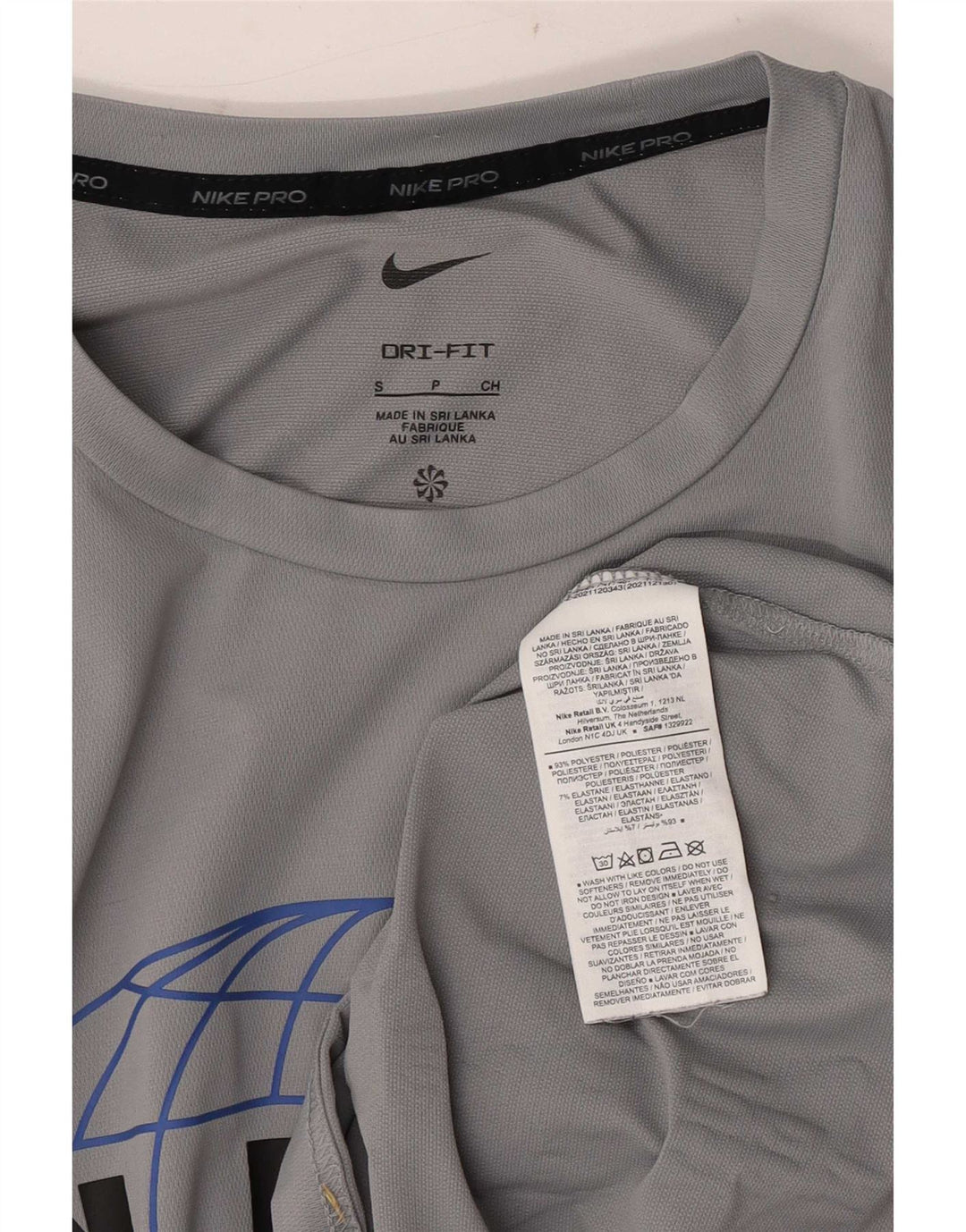 T-shirt grafica Nike Dri Fit da uomo, piccola, in poliestere grigio