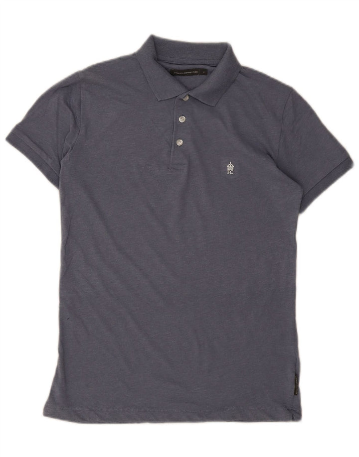 FRENCH CONNECTION Polo da uomo piccola in cotone blu
