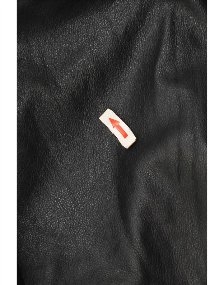 Giacca in pelle vintage da uomo UK 42 XL nera