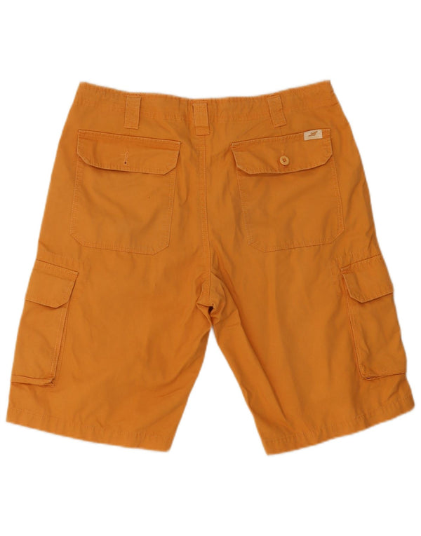 Pantaloncini cargo vintage da uomo IT 46 piccoli W32 in cotone arancione