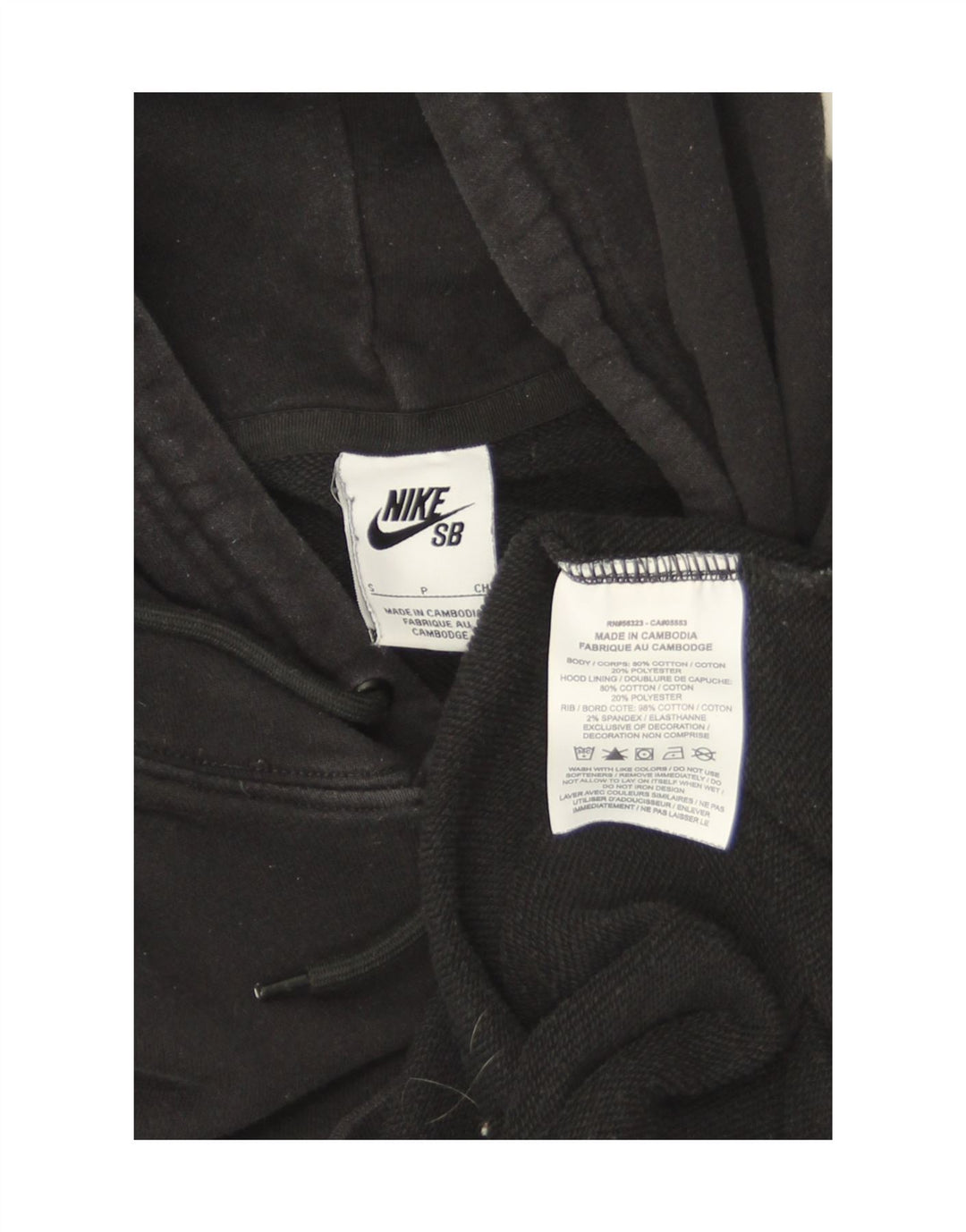 Felpa con cappuccio grafica Nike da uomo piccola in cotone nero