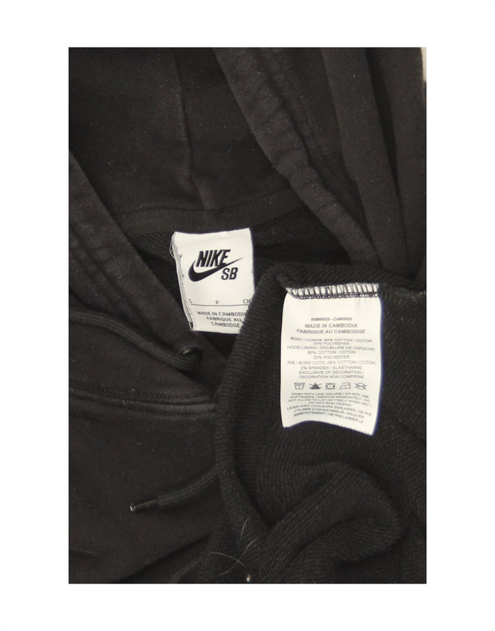 Felpa con cappuccio grafica Nike da uomo piccola in cotone nero