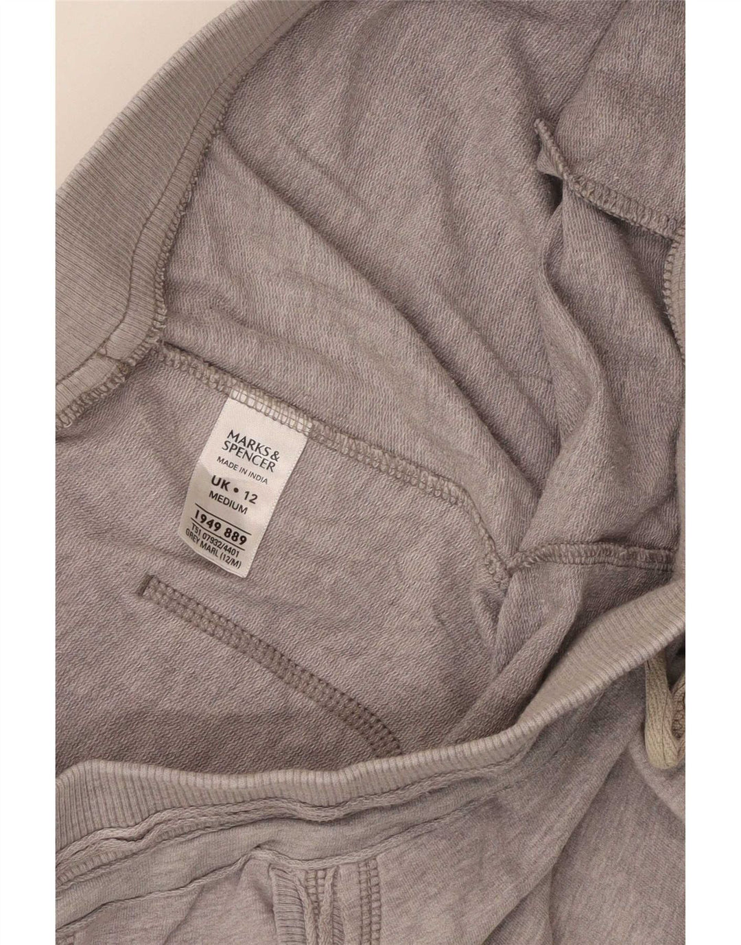 Pantaloni da tuta da donna Marks & Spencer UK 12 Cotone grigio medio