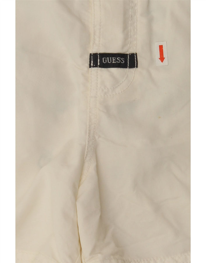 GUESS Mens Graphic Swimming Shorts XL Off White Polyamide Vintage Guess and Second-Hand Guess from Messina Hembry 