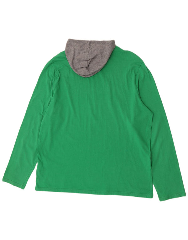 Puma Maglia grafica da uomo con cappuccio manica lunga 2XL Cotone color block verde