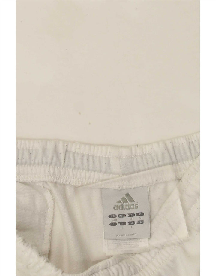 Pantaloni da tuta da uomo Adidas UK 38/40 Poliestere bianco medio