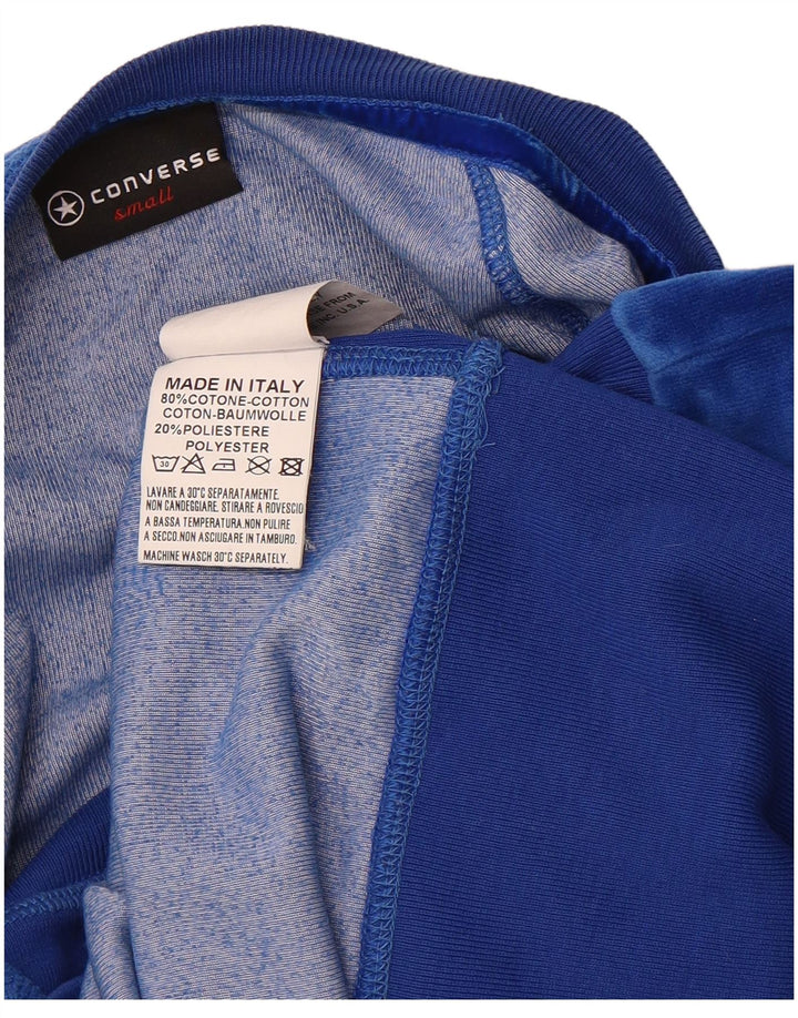 CONVERSE Womens Velvet Sweatshirt Jumper UK 10 Small Blue Cotton