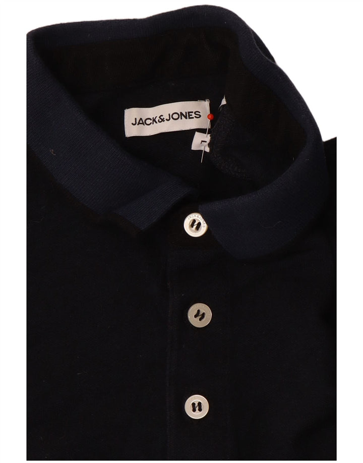 Polo da uomo Jack & Jones grande color block blu navy