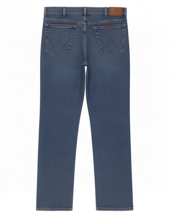 Jeans dritti da uomo Wrangler vestibilità regolare W38 L34 cotone blu