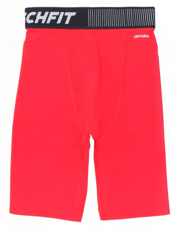 Pantaloncini sportivi Adidas Climalite Graphic da ragazzo 11-12 anni Rosso Colourblock