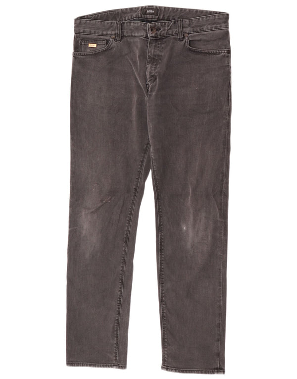 Jeans dritti da uomo Hugo Boss Maine vestibilità regolare W34 L30 Grigi