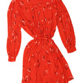 VINTAGE Womens Long Sleeve Basic Dress IT 44 Medium Red Striped