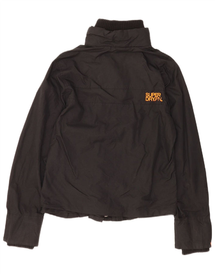 Giacca antipioggia grafica da donna Superdry UK 16 grande nylon nero