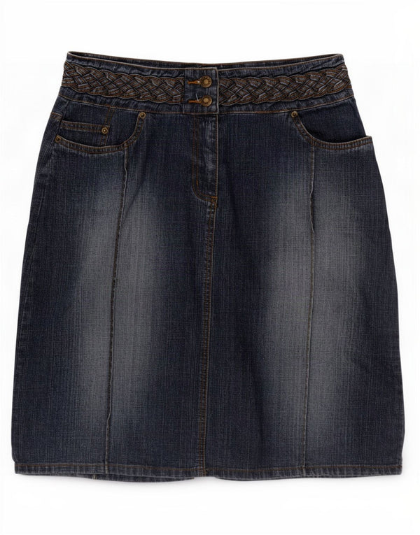 Bay Womens Denim Skirt UK 14 Large W32 Blue Cotton