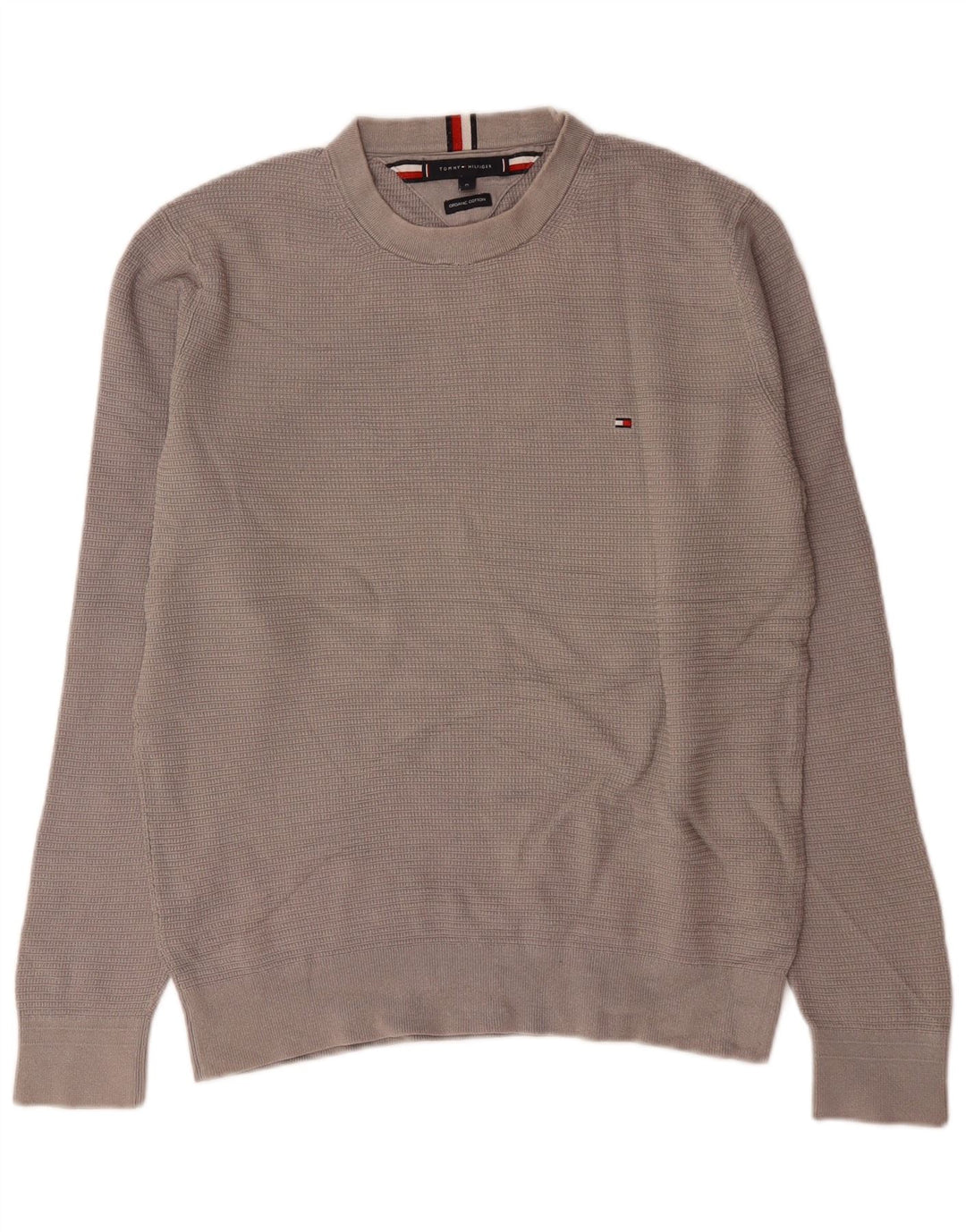 Maglione maglione girocollo da uomo Tommy Hilfiger in cotone grigio medio