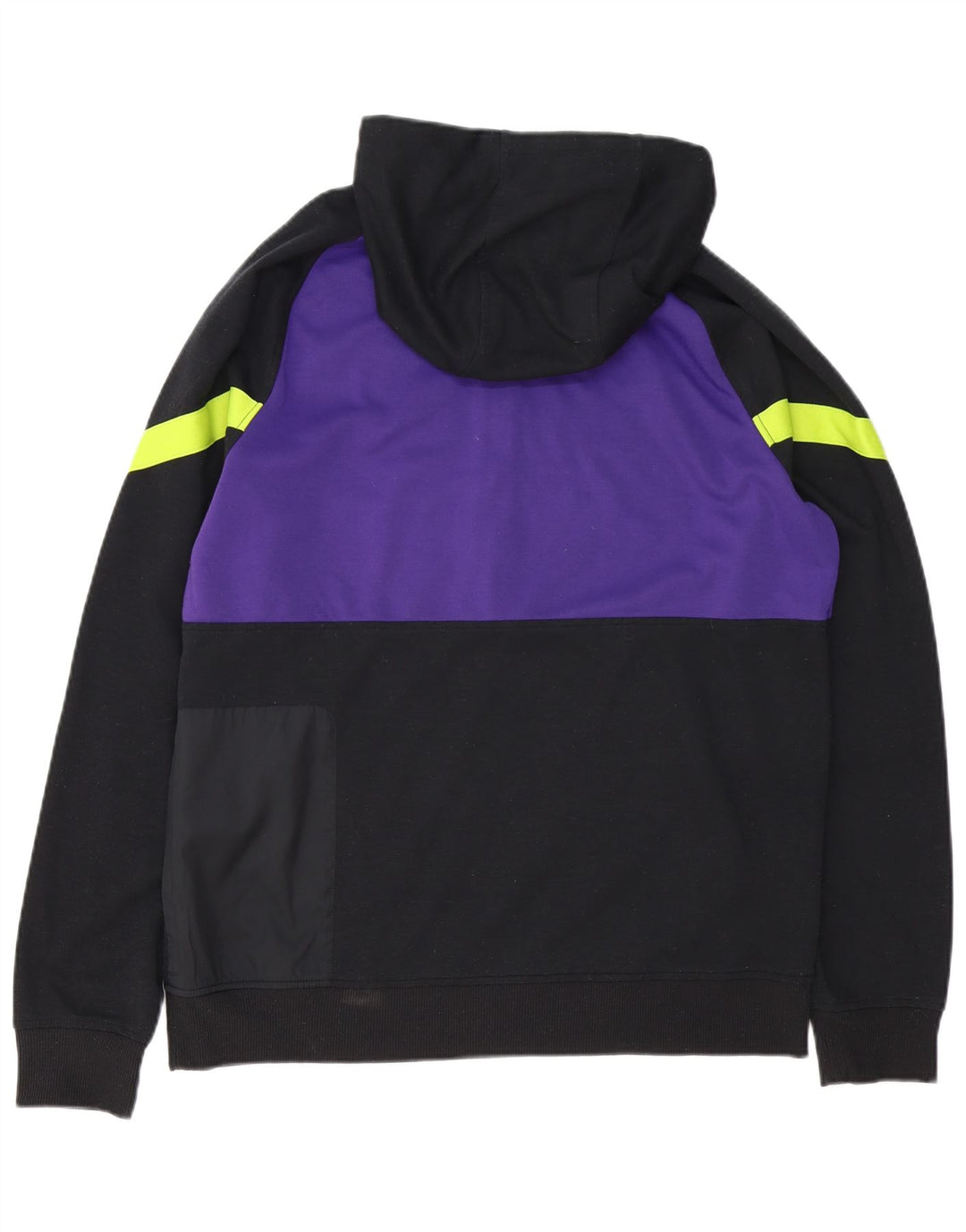 Felpa con cappuccio e collo con zip Nike da uomo, grande, in poliestere color block nero