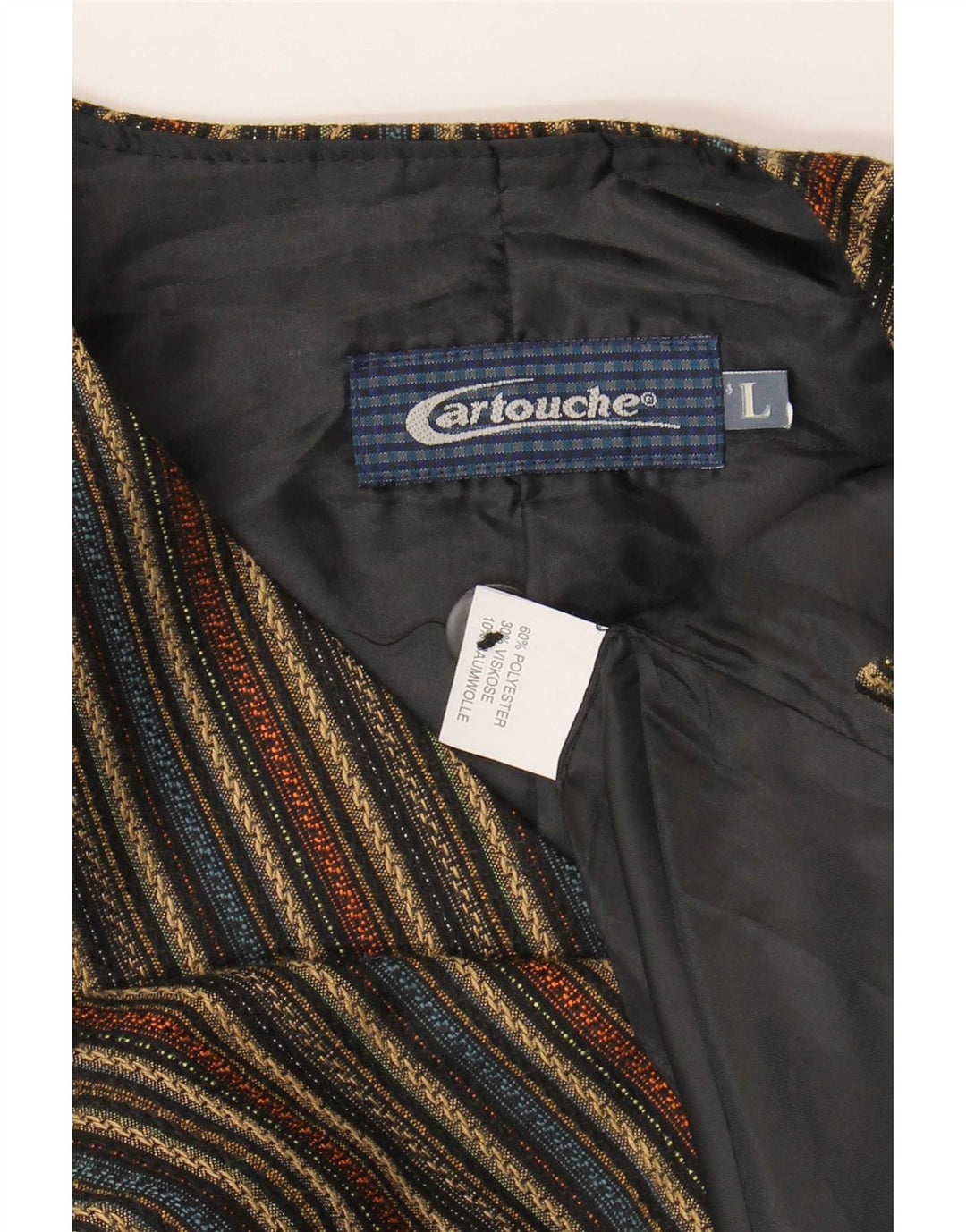 Gilet da uomo Cartouche grande poliestere a righe beige
