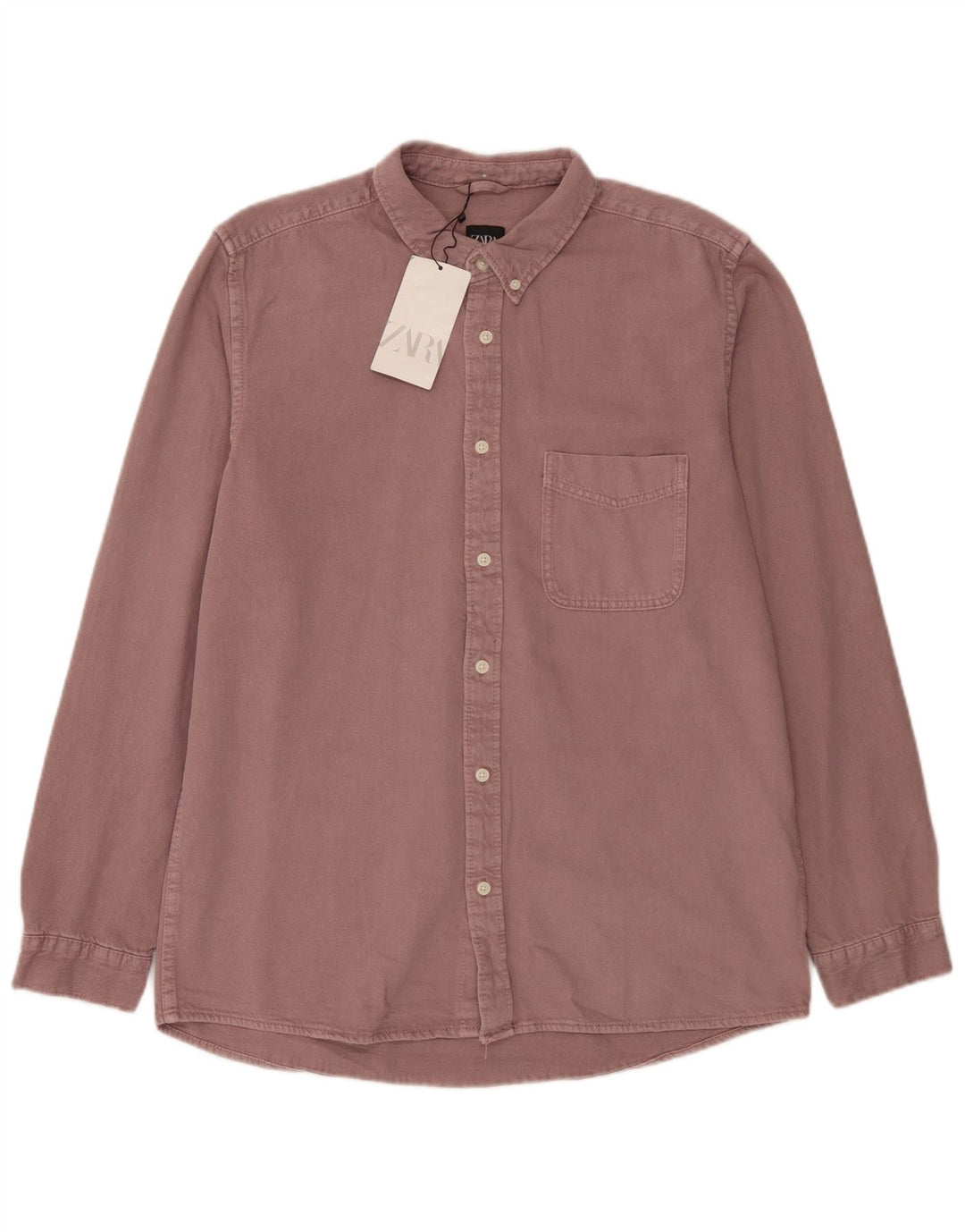 Camicia Zara Uomo Large Rosa Cotone