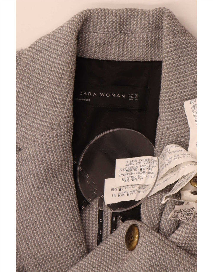 Giacca blazer a 1 bottone da donna Zara UK 6 XS poliestere grigio