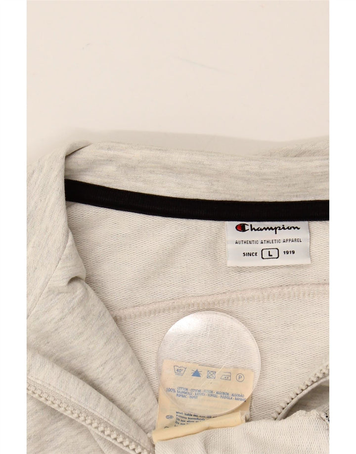 CHAMPION Giacca corta da tuta da donna UK 14 Grande cotone chiazzato grigio