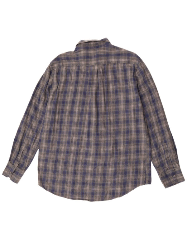 Camicia da uomo in flanella dalla vestibilità regolare di Dack 2XL in cotone a quadri blu