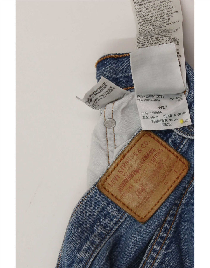 Pantaloncini di jeans Levi's 501 da donna W27 piccoli in cotone blu