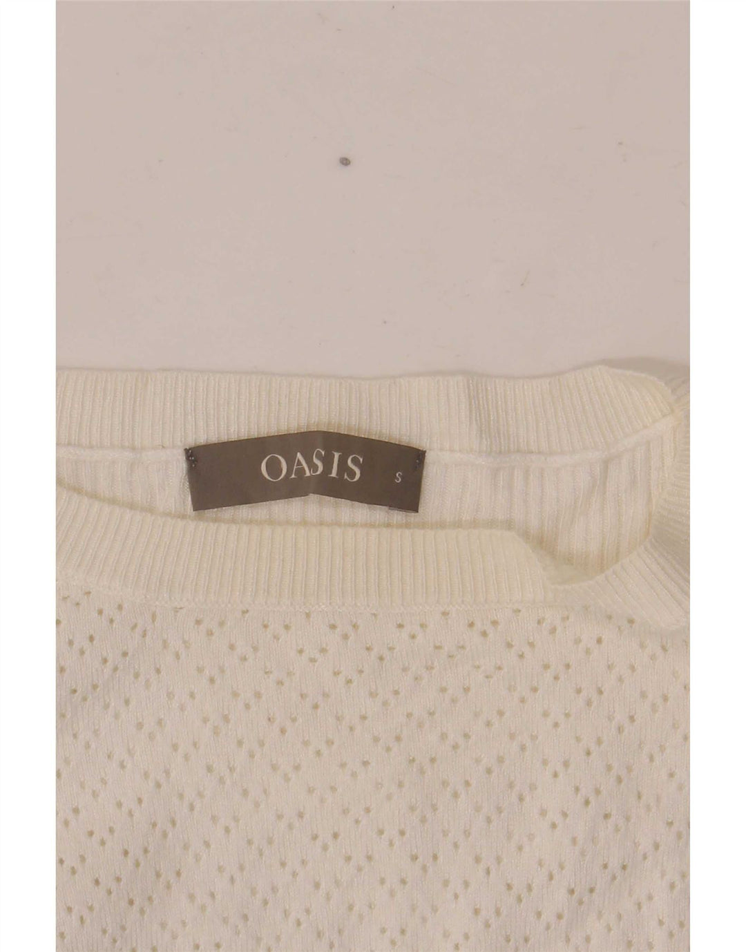 Oasis Maglione da donna oversize con scollo a barca UK 10 Piccolo in viscosa bianca