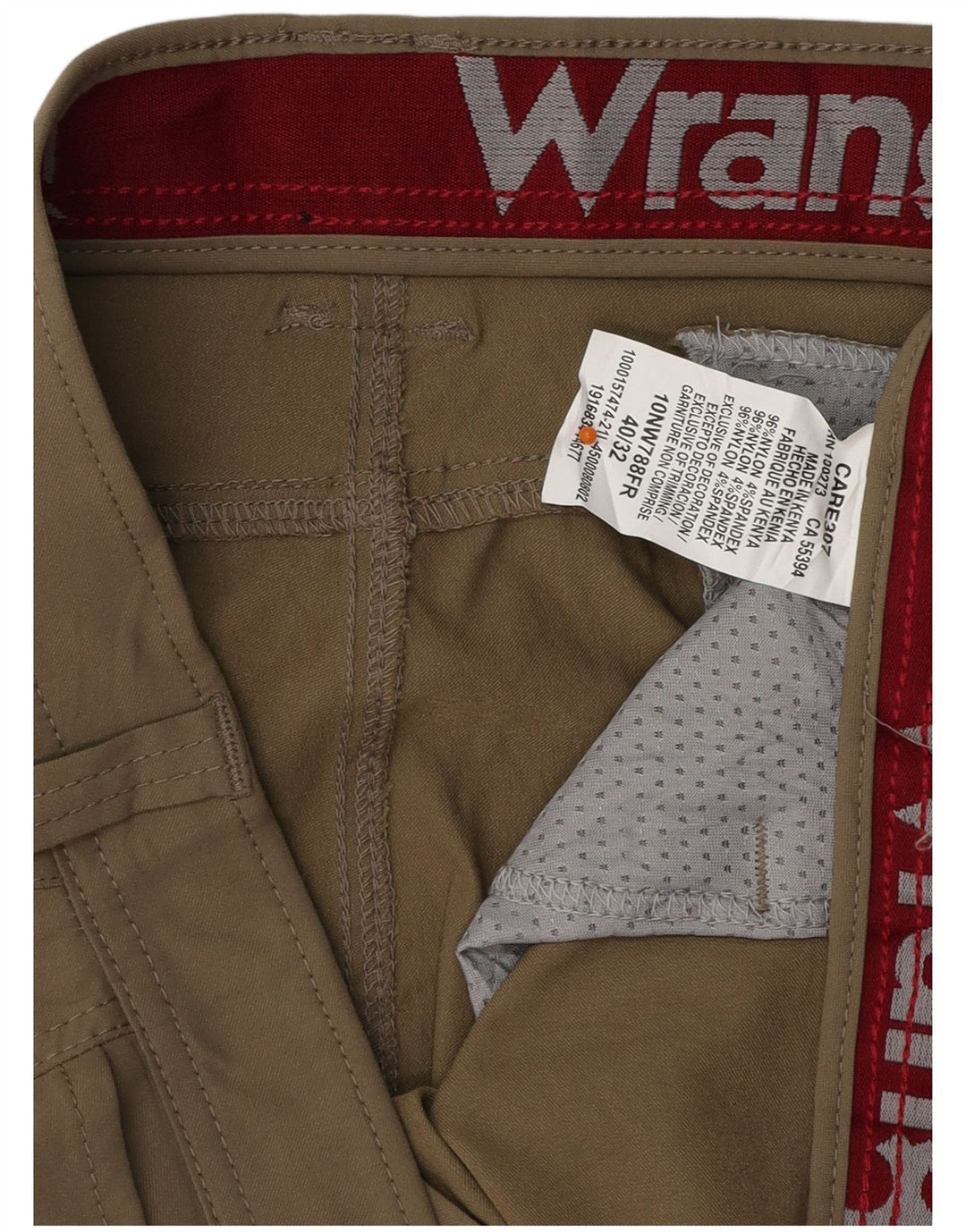 Pantaloni cargo dritti da uomo WRANGLER W40 L32 nylon kaki