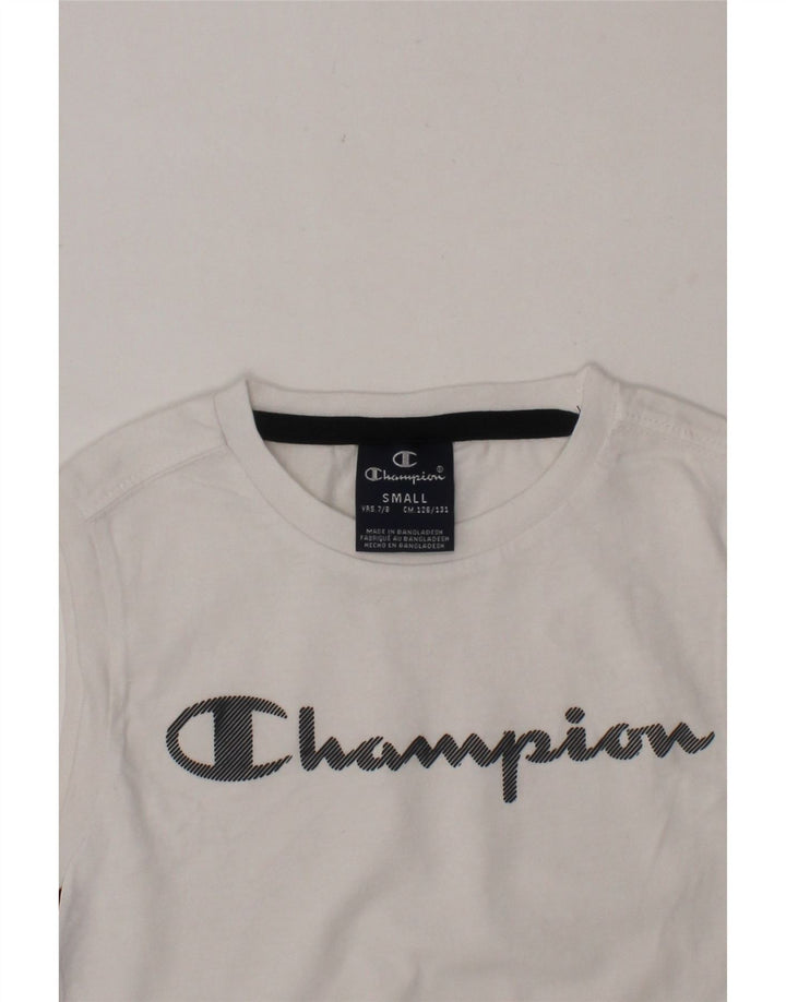 CHAMPION Boys Graphic Vest Top 7-8 Years Small White Colourblock Vintage Champion and Second-Hand Champion from Messina Hembry 