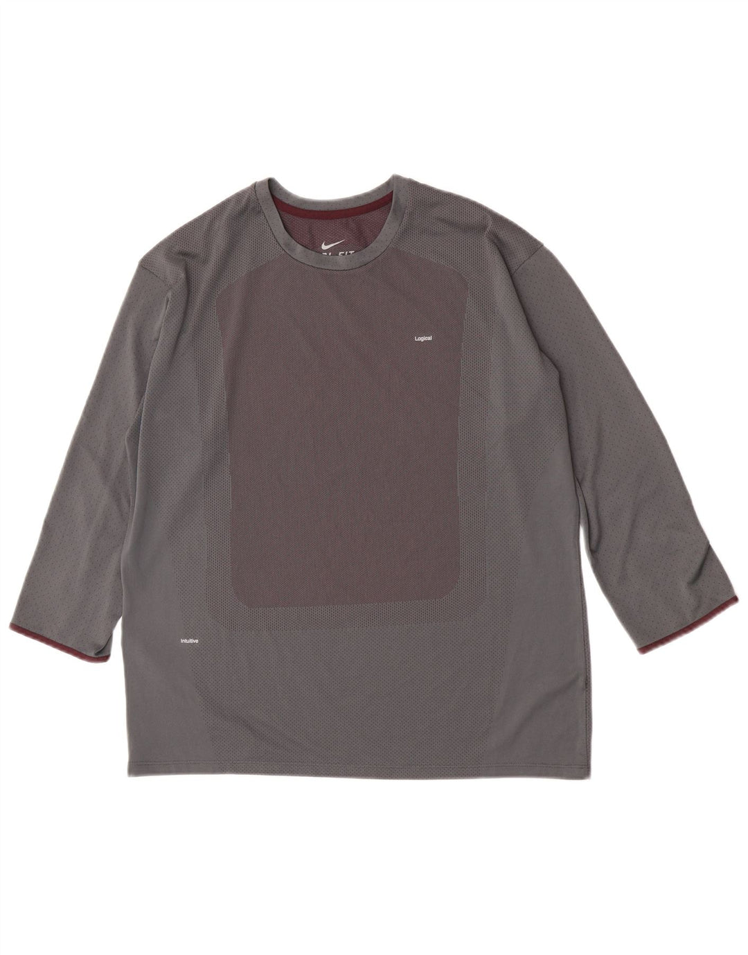 Top Nike Uomo Manica 3/4 2XL Grigio Colorblock