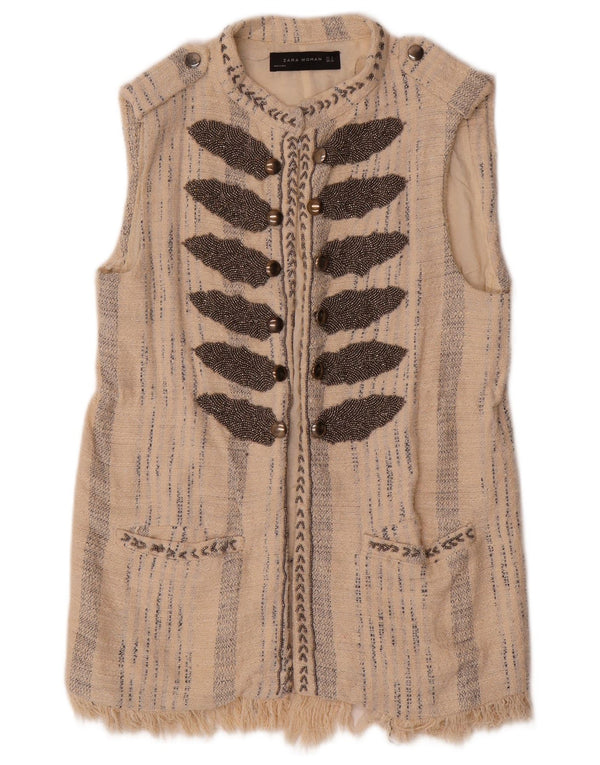 Gilet aperto da donna Zara UK 12 beige medio