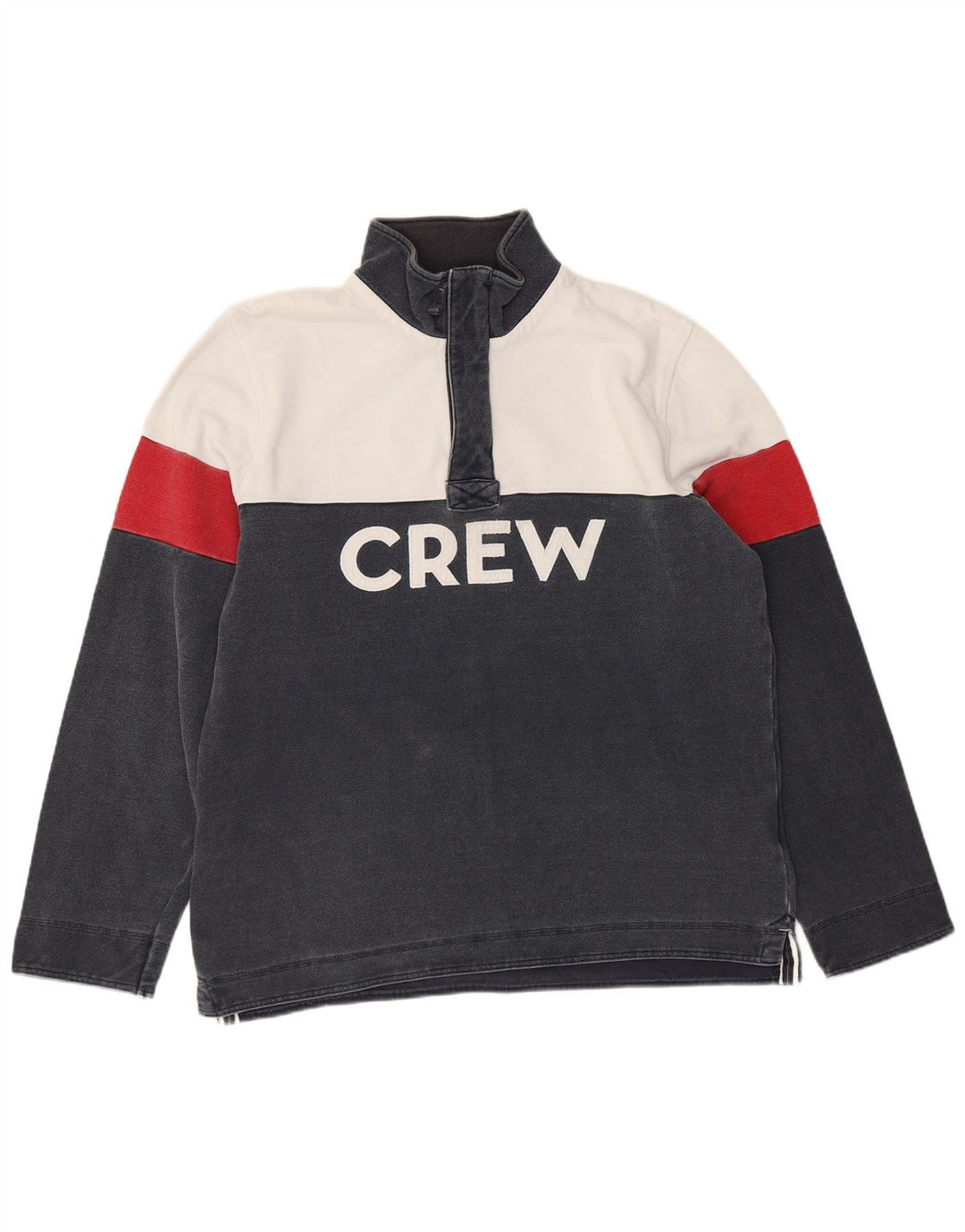 Crew Clothing Felpa con grafica da uomo Maglione grande color block blu navy